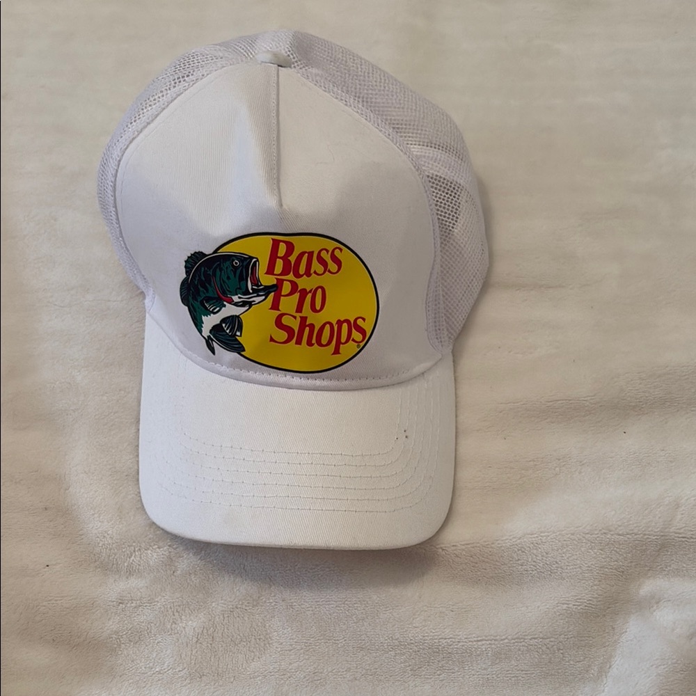 Bass Pro Shops White and Yellow Logo Cap